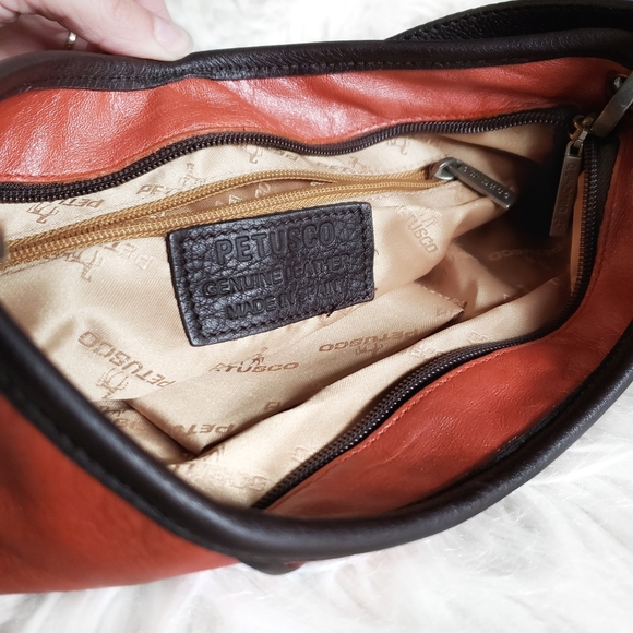 Petusco Studded Metallic Red Leather Handbag - Picture 5 of 8